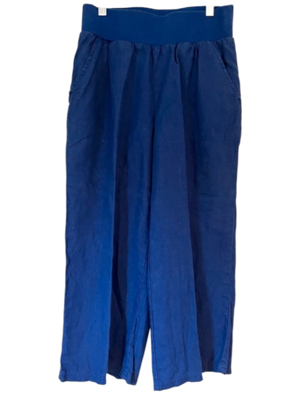 Seasalt Cornwall Linen Lunar Lightweight Crops Blue Sz 6 Pull On